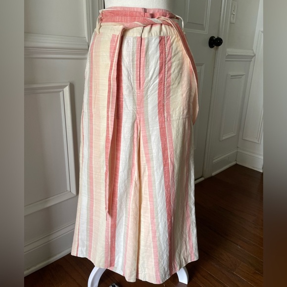 Cremieux Striped Pink and Cream Women's Culottes Size 4 - Picture 1 of 7